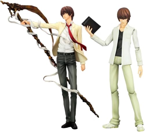 Eamily for Anime Death Note Figur Light Yagami Statue PVC Manga Serie Charakter Statische Modellsammlung Skulptur Raumdekor Tischornament, 26 cm (Light Yagami, 2 Stück) von Eamily