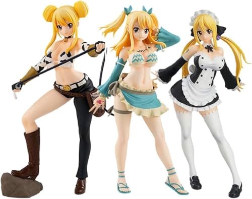 Eamily for Anime Figuren Fairy Tail Lucy/Natsu Figur Modell Statue Figur Fairy Tail Merch Collection Weihnachtsdekorationen (Typ 3) von Eamily