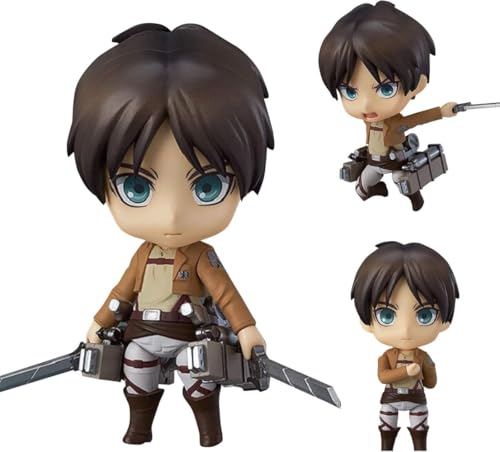 Eamily for Anime Levi Q Version Action Figures Levi Cute Mini PVC Figure Joints Movable Changeable Head and Accessories Statue Model (Ellen Yeager-a) von Eamily