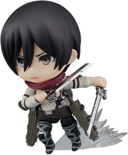 Eamily for Anime Levi Q Version Action Figures Levi Cute Mini PVC Figure Joints Movable Changeable Head and Accessories Statue Model (Sanli) von Eamily