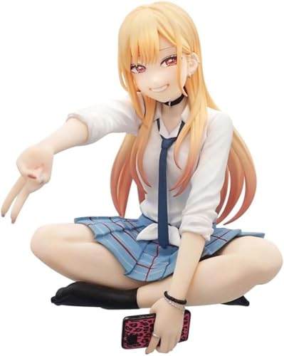 Eamily for Anime My Dress-Up Darling Figur Schuluniform Edition Kitagawa Marin Q Figur Statue sitzendes Modell Desktop Figur Ornament 10 cm (Typ 1) von Eamily