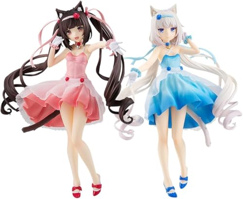 Eamily for Anime Nekopara Actionfigur Anime Schokolade und Vanille Skulptur Dekoration Modellfigur Statue Cute Beautiful Girl Series (Chocolate and Vanilla B) von Eamily