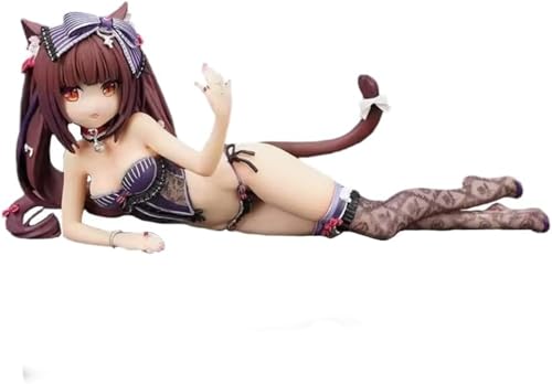 Eamily for Anime Nekopara Actionfigur Schokolade und Vanille liegend Position Modell Figur Statue mit Decke Cute Beautiful Girl Serie (Schokolade) von Eamily