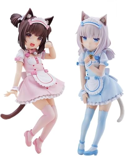 Eamily for Anime Nekopara Actionfigur Schokolade und Vanille liegend Position Modell Figur Statue mit Decke Cute Beautiful Girl Series (Chocolate and Vanilla C) von Eamily