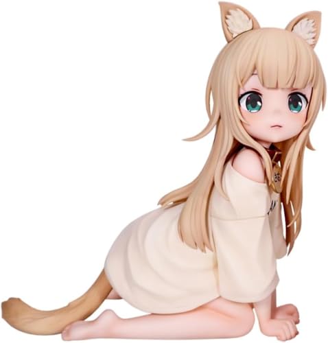 Eamily for Cute Cat Girl Figure Kinako Cartoon Q Figurines 21cm Standing PVC Statue Model Collection Desk Ornament (Kinako 2) von Eamily