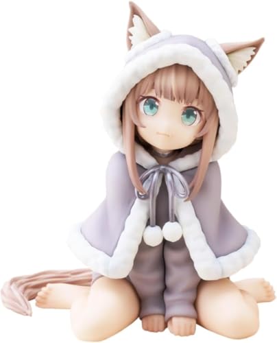 Eamily for Cute Cat Girl Figure Kinako Cartoon Q Figurines 21cm Standing PVC Statue Model Collection Desk Ornament (Kinako 3) von Eamily