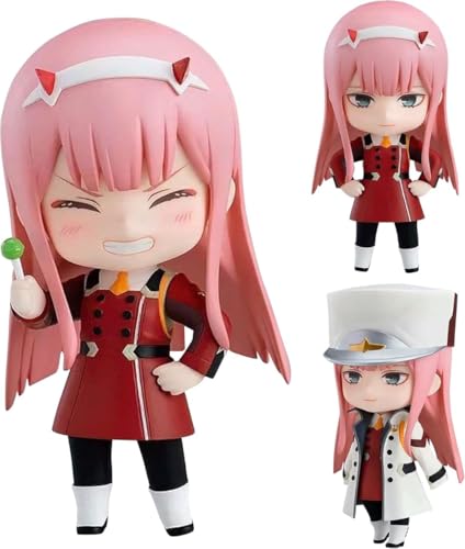 Eamily for Darling in The Franxx: Zero Two Q Version, Clay Man Actionfigur, Anime-Charakter, PVC-Modell, Statue, exquisite Ornamente (mehrfarbig, 10 cm) von Eamily