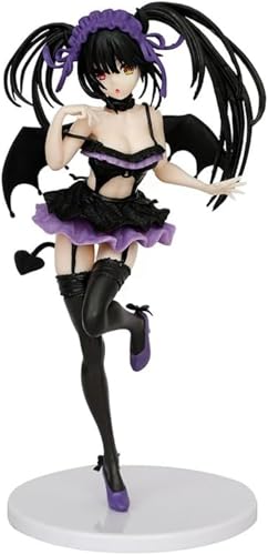 Eamily for Date A Live Anime Figure Kurumi Tokisaki Series Action Figure Kurumi Tokisaki Standing with Waist Crossed Dress PVC Figure Statue Model Ornaments (Type1) von Eamily