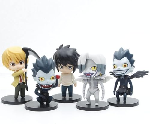 Eamily for Death Note Figuren-Set Death Note Light Yagami/Misa Amane/Ryuk/Rem Figur Death Note Statue Model Collection Dekoration (Typ 5-5pcs) von Eamily