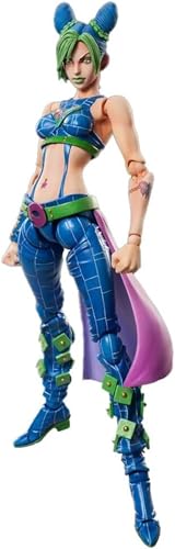 Eamily for JoJo's Super Action Figure Kujo Jotaro/Star Platinum Model with Accessories Movable PVC Anime Statue Collection Desktop Ornaments Gifts (Cujoh Jolyne Blue) von Eamily