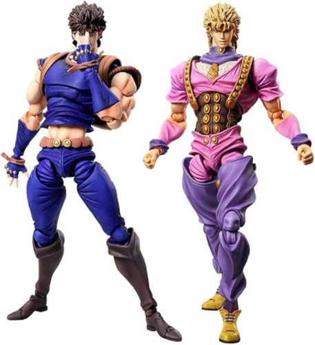 Eamily for JoJo's Super Action Figure Kujo Jotaro/Star Platinum Model with Accessories Movable PVC Anime Statue Collection Desktop Ornaments Gifts (Dio Brando + Jonathan Joestar) von Eamily