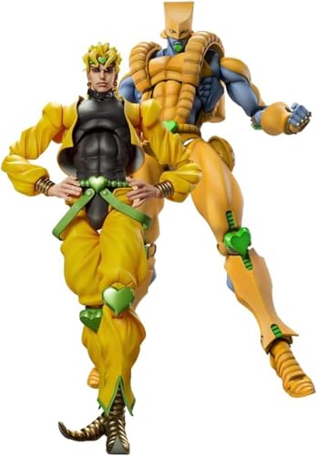 Eamily for JoJo's Super Action Figure Kujo Jotaro/Star Platinum Model with Accessories Movable PVC Anime Statue Collection Desktop Ornaments Gifts (Dio Brando Yellow+the World) von Eamily