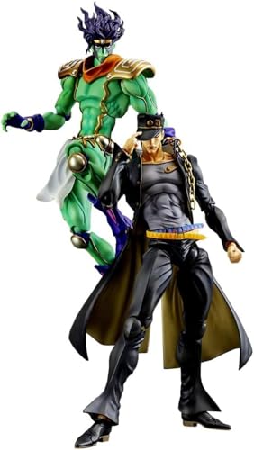 Eamily for JoJo's Super Action Figure Kujo Jotaro/Star Platinum Model with Accessories Movable PVC Anime Statue Collection Desktop Ornaments Gifts (Kujo Jotaro + Star Platinum) von Eamily