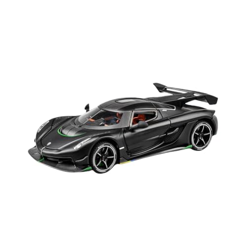 Eamily for Large Koenigsegg 1:24 Car Replica Real Alloy Super Sports Car Figure Handmade PVC Anime Manga Character Model Statue Figure Collectibles Decorations Gifts (1:24 Black) von Eamily