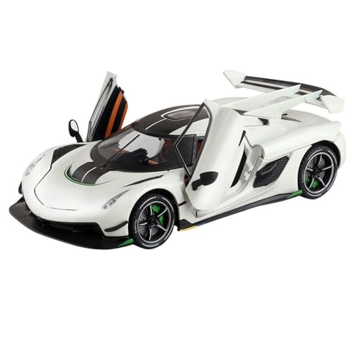 Eamily for Large Koenigsegg 1:24 Car Replica Real Alloy Super Sports Car Figure Handmade PVC Anime Manga Character Model Statue Figure Collectibles Decorations Gifts (1:24 White) von Eamily