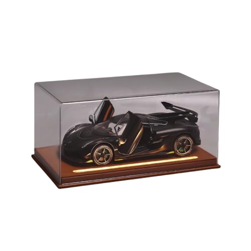 Eamily for Large Koenigsegg 1:24 Car Replica Real Alloy Super Sports Car Figure Handmade PVC Anime Manga Character Model Statue Figure Collectibles Decorations Gifts (Display Box with Light Black) von Eamily