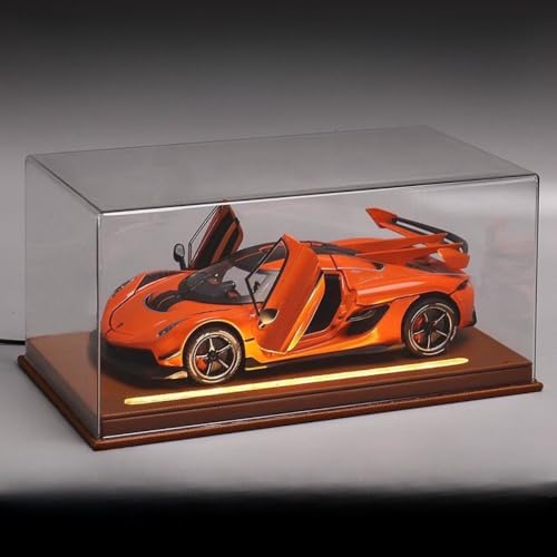 Eamily for Large Koenigsegg 1:24 Car Replica Real Alloy Super Sports Car Figure Handmade PVC Anime Manga Character Model Statue Figure Collectibles Decorations Gifts (Display Box with Light Orange) von Eamily