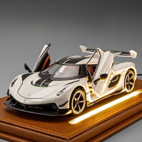 Eamily for Large Koenigsegg 1:24 Car Replica Real Alloy Super Sports Car Figure Handmade PVC Anime Manga Character Model Statue Figure Collectibles Decorations Gifts (Display Box with Light White) von Eamily