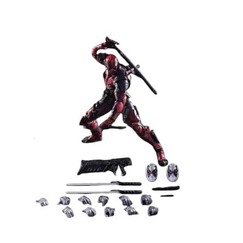 Eamily for PA Modification Hero Anime Action Figure Model Toy Doll Ornaments Can Be Collected Surprise Gifts (Red Deadpool) von Eamily