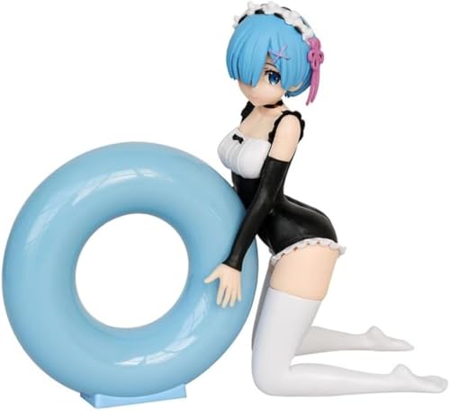 Eamily for REM/Remu Anime Action Figurine Statue Model Beautiful Cartoon Characters Ornaments Desktop Display Collection (Remu 2) von Eamily