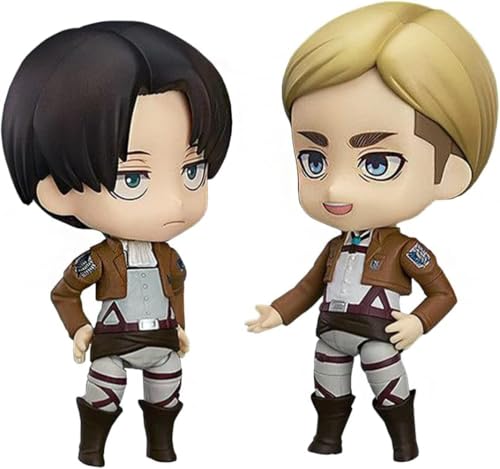 Eamily for The Final Season Levi Figure Levi Statue Eren Jaeger/Hange Zoe/Erwin Smith Character Model Giant Changeable Face Figurine Collection of Ornaments (Levi +Erwin Smith) von Eamily