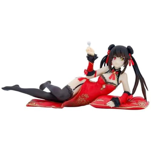 Eamily for Tokisaki Kurumi New Year's Cheongsam liegend Anime Action Figure Model Toy Doll Ornaments Can Be Collected Surprise Gifts von Eamily