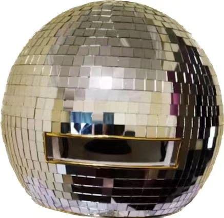 Earthradius Spiegel Cosplay Jumpsuit LED Disco Helm Maske für Cosplay Nachtclub Musikparty Bühnenaufführung (30 cm Ball mit LED) von Earthradius