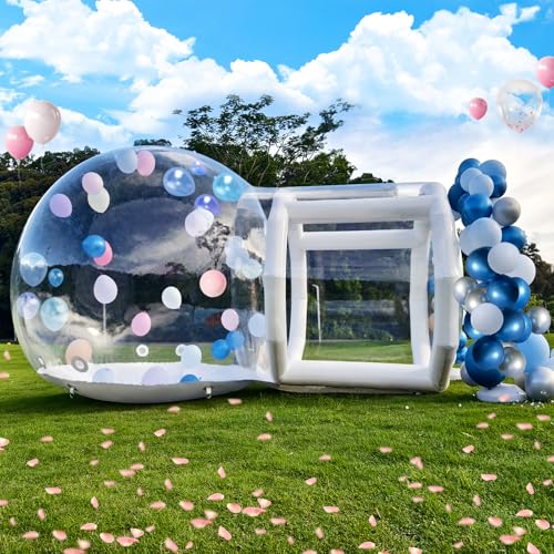 10FT aufblasbare klare Bubble House mit Tunnel, 360 ° PVC Panorama Dachfenster Bubble House für Hof Dekoration, transparente aufblasbare Kuppel für Familie Camping, Party, Stargazing von Easilywinlife