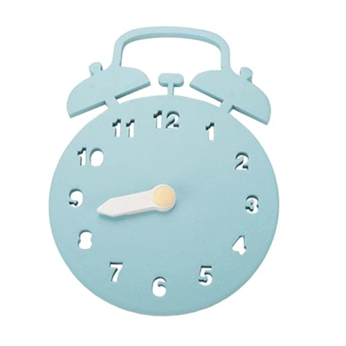 Easnea Montessori Holz Uhr Spielzeug Kinder Uhr Spielzeug Holz Busy Board Teile Uhr Set Kinder Praxis Uhr für Kinder Sensorische Uhr für Kleinkinder Montessori Holz Uhr (Blau) von Easnea