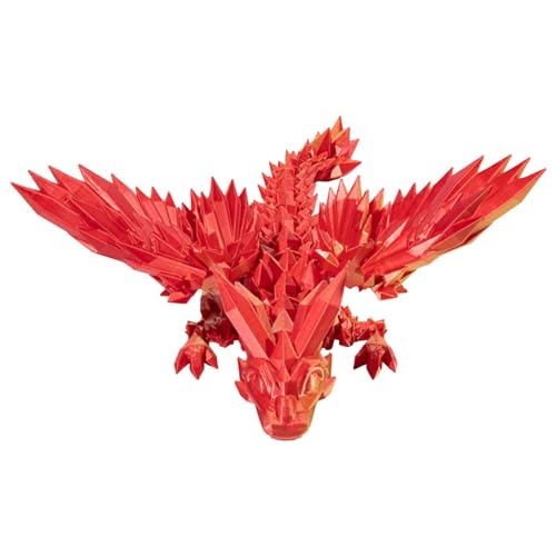 Eastuy Gedruckter Drache, Gedruckter Kristalldrache Mit Flügeln, Geheimnisvolle Drachen Spielzeug Realistische Beweglicher Drachen Figuren Drachen Ornament Für Kinder Und Erwachsene von Eastuy