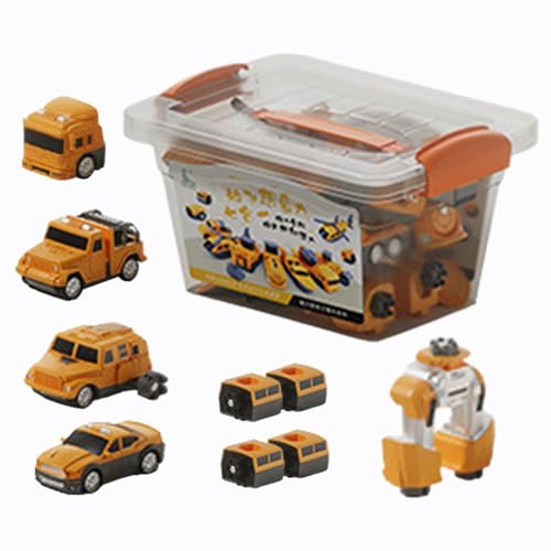 Eastuy Zusammengebautes Spielzeugauto, Spielfahrzeug-Set - Zusammengebaute, verwandelnde magnetische Spielzeugautos für Kinder - Fahrzeugblöcke, Sammelfiguren für Kinder für Schlafsaal, Wohnzimmer von Eastuy
