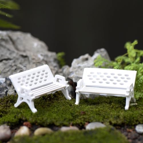 Charmantes Mini-Parkbank-Set, 10/100 Stück, Kunststoffstühle zur Verschönerung von Modell-Displays und Gartendekoration (L 100 Stück) von EasyByMall