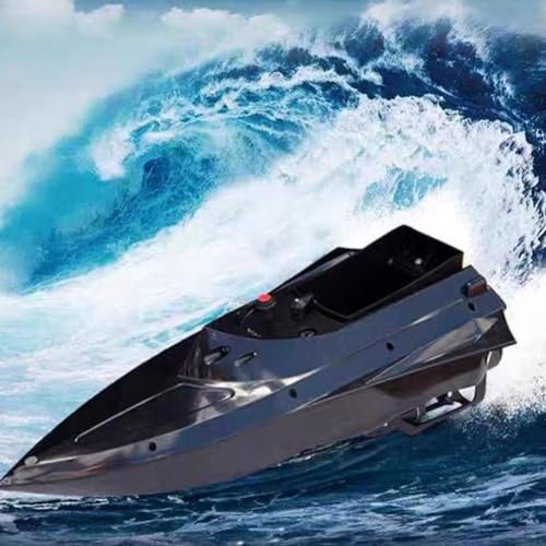 EasyByMall Ferngesteuertes Fischerboot, 500 g Ladegerät, Doppelmotoren, Auto-Navigation, Tempomat, Fischerboot-Set (schwarz) von EasyByMall