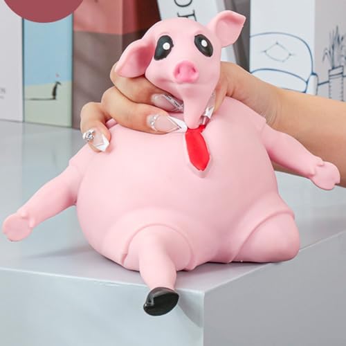 Schweine Quetschspielzeug, Anti Stress Spielzeug Rosa, Kreatives Dekompressions Piggy, Sensorik Autismus Spielzeug Splashy Piggy Für Kinder Erwachsener(1500g) von EasyByMall