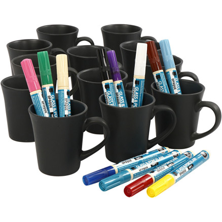 Gruppen-Kreativset Schwarze Porzellanbecher zum Bemalen, Sortierte Farben, 36 Stck., 1 Set Gruppen-Kreativset Schwarze Porzellanbecher zum Bemalen, Sortierte Farben, 36 Stck., 1 Set von EasyKit