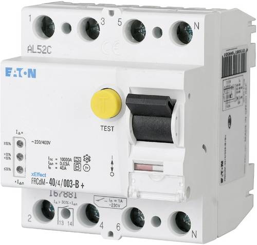 Eaton 167882 FRCDM-63/4/003-G/B+ FI-Schutzschalter allstromsensitiv 4polig 63A 0.03A 240 V, 415V von Eaton