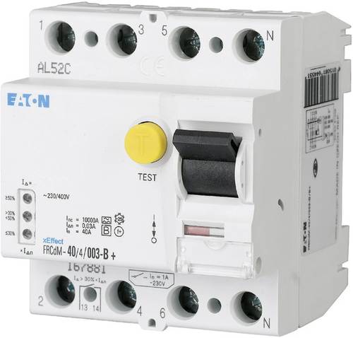 Eaton 167893 FRCDM-40/4/003-G/B FI-Schutzschalter allstromsensitiv 4polig 40A 0.03A 240 V, 415V von Eaton