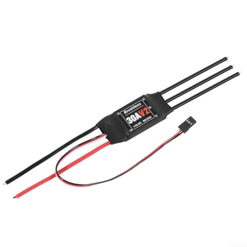 Eawfgtuw Brushless 30A ESC mit 5V2A UBEC für RC Quadcopter - 2-4S LiPo kompatibel, einstellbare Gasannahme, aktiver Freilauf, Bremsfunktion, Spannungsabschaltungsoptionen (A) von Eawfgtuw