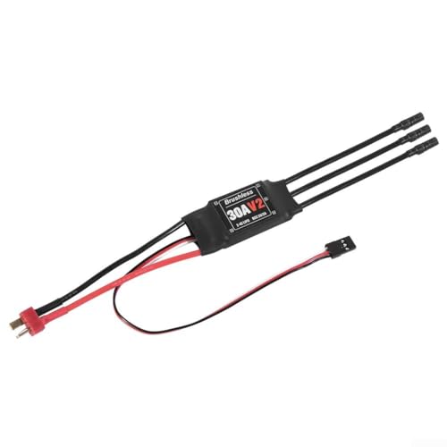 Eawfgtuw Brushless 30A ESC mit 5V2A UBEC für RC Quadcopter - 2-4S LiPo kompatibel, einstellbare Gasannahme, aktiver Freilauf, Bremsfunktion, Spannungsabschaltungsoptionen (C) von Eawfgtuw