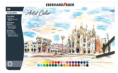 Eberhard Faber 516136 - Buntstifte Set Artist Color, 36 Farbstifte im Metalletui von Eberhard Faber