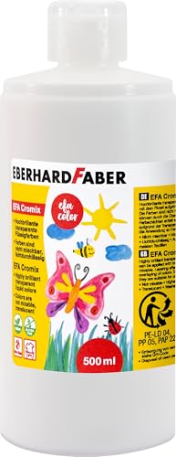 EBERHARD FABER 574901 - Transparentmalfarbe EFA Cromix weiß, 500 ml, nicht mischbare Bastelfarbe für Kinder von Eberhard Faber