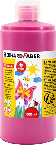 EBERHARD FABER 574919 - Transparentmalfarbe EFA Cromix pink, 500 ml, nicht mischbare Bastelfarbe für Kinder von Eberhard Faber