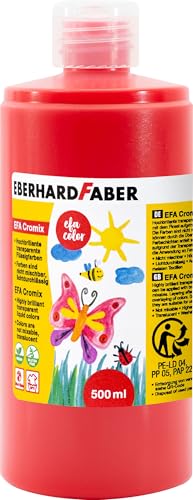 EBERHARD FABER 574921 - Transparentmalfarbe EFA Cromix rot, 500 ml, nicht mischbare Bastelfarbe für Kinder von Eberhard Faber