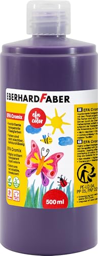 EBERHARD FABER 574937 - Transparentmalfarbe EFA Cromix violett, 500 ml, nicht mischbare Bastelfarbe für Kinder von Eberhard Faber