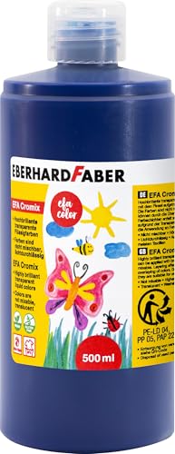 EBERHARD FABER 574951 - Transparentmalfarbe EFA Cromix blau, 500 ml, nicht mischbare Bastelfarbe für Kinder von Eberhard Faber