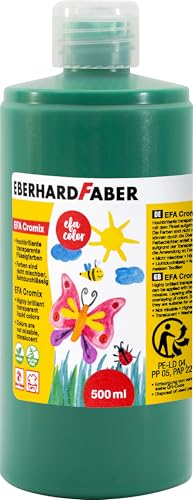 EBERHARD FABER 574963 - Transparentmalfarbe EFA Cromix grün, 500 ml, nicht mischbare Bastelfarbe für Kinder von Eberhard Faber