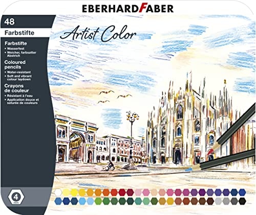 Eberhard Faber 516148 - Buntstifte Set Artist Color, 48 Farbstifte im Metalletui von Eberhard Faber