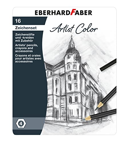 Eberhard Faber 516916 - Zeichenset Artist Color, 16-teilig, für Skizzen und Kreidezeichnungen von Eberhard Faber