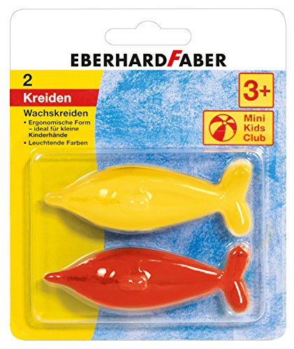 Eberhard Faber 523102 - Wachsmalkreiden in Delfinform, leuchtende Farben, ergonomisch geformt, in zwei Ausführungen erhältlich, für kreativen Malspaß von Eberhard Faber
