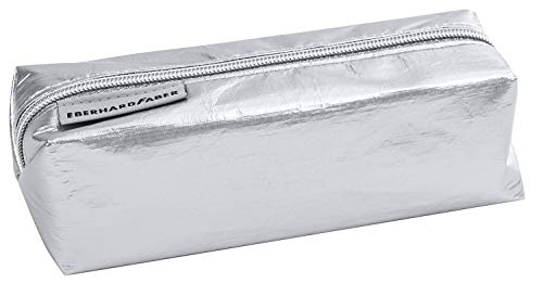 Eberhard Faber 577401 - Schlamperrolle aus abwaschbarem Papier, in silber, mit Reißverschluss, ca. 21 x 8 x 8 cm groß, Schreibtisch-Organizer für Schreibwaren, Zeichen- und Büromaterialien von Eberhard Faber